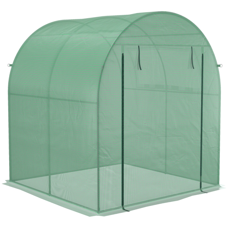 Best Walk in Polytunnel Greenhouse, Green House for Garden with Roll-up Window and Door, 1.8 x 1.8 x 2 m, Green - Image 11