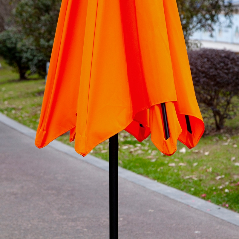 Best 2.6M Garden Parasol Umbrella with Tilt and Crank, Outdoor Sun Parasol Sunshade Shelter with Aluminium Frame, Orange - Image 9