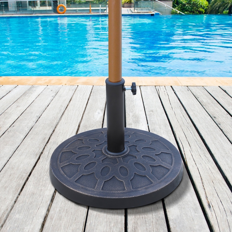 Best 13kg Resin Umbrella Stand Holder, Garden Parasol Base for 38mm or 48mm Outdoor Umbrella Poles, Bronze Tone - Image 10