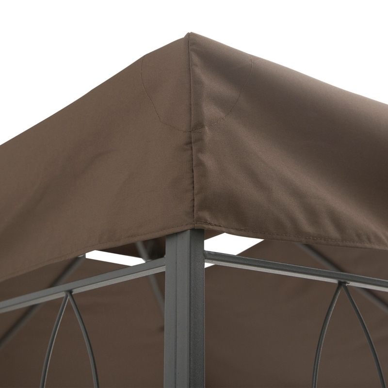 Best 3x4m Gazebo Canopy Replacement Cover, 2 Tier Top Roof UV Cover Garden Patio Outdoor Sun Awning Shelters, Brown (TOP COVER ONLY) - Image 9