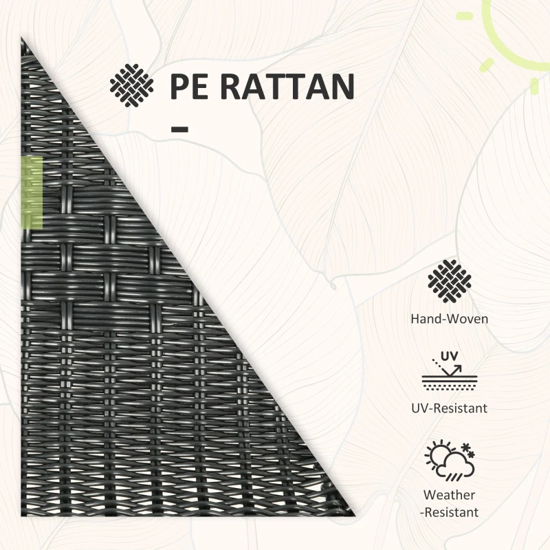 Best 3 Pieces Rattan Bistro Set - Black - Image 6