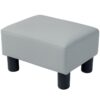 Best PU Leather Footstool with 4 Plastic Legs, Grey - Image 11