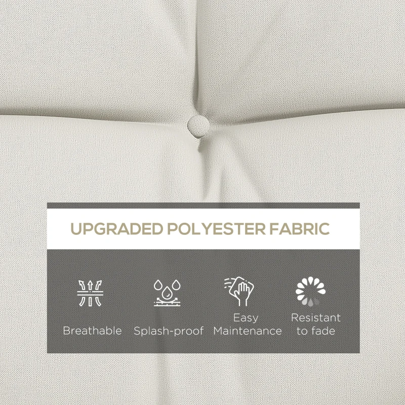 Best Back and Seat Cushion Replacement with 2 Pillows, Patio Chair Cushions Set with Ties, White - Image 4