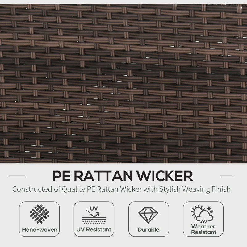 Best 4-Seater Rattan Sofa Set Garden Outdoor Sectional Sofa Coffee Table Combo Patio Furniture-Brown - Image 4