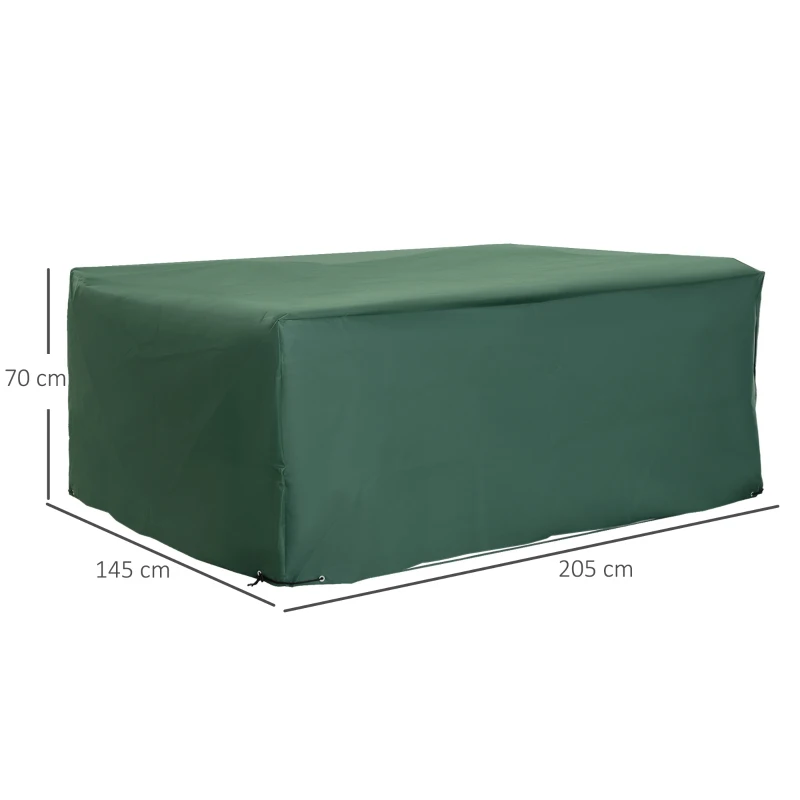 Best Outdoor Garden Furniture Cover Waterproof, Anti-UV 600D Heavy Duty Oxford Fabric Patio Furniture Cover for Rectangular Sofa Table Set, Green, 205 x 145 x 70 cm - Image 3