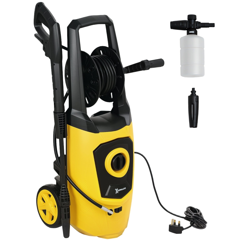 DURHAND 1800W High Pressure Washer, 150 Bar Pressure, 510 L/h Flow, High-Performance Portable Power Washer Jet Wash Cleaner with 6M Hose and Hose Reel for Garden, Car, Furniture, Yellow - Image 11