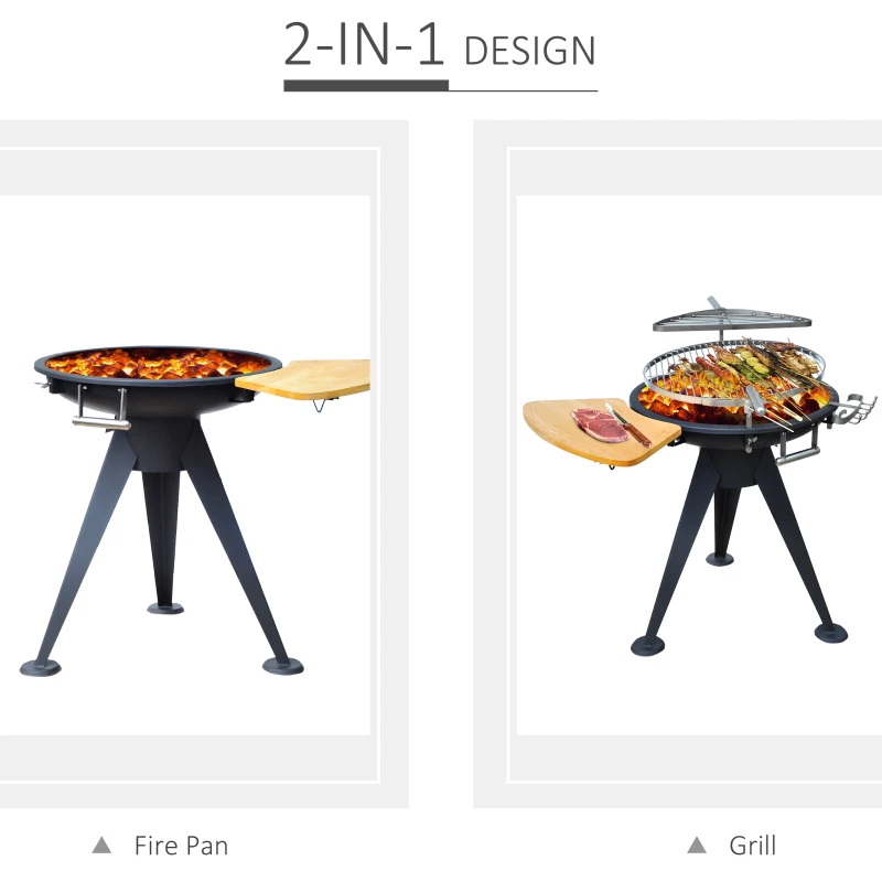 Best Round BBQ Grill W/Cutting Board-Black - Image 4