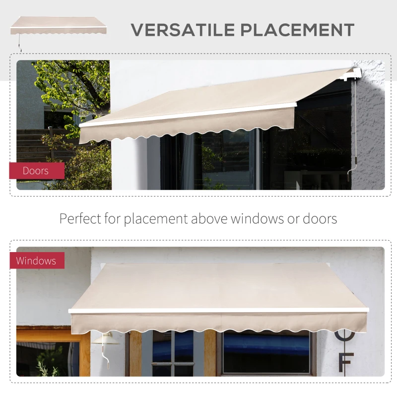 Best Manual Retractable Awning, 3x2.5 m-Ivory White - Image 6