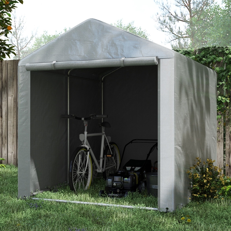 Best 1.6 x 2.2m Garden Storage Shed Tent, with Accessories - Light Grey - Image 10