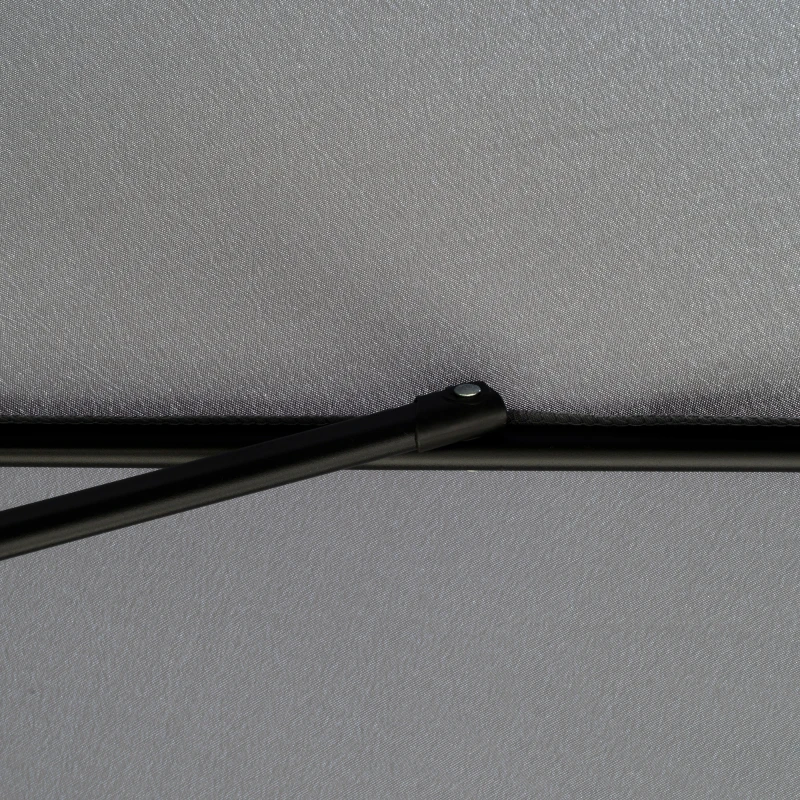 Best 2.7m Patio Parasol Garden Umbrellas Outdoor Sun Shade Table Umbrella with Tilt, Crank, 8 Ribs, Ruffles, Grey - Image 8