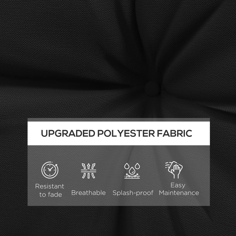 Best 2-Piece Seat Cushions Back Pillows Replacement, Patio Chair Cushions Set for Indoor Outdoor, Black - Image 4