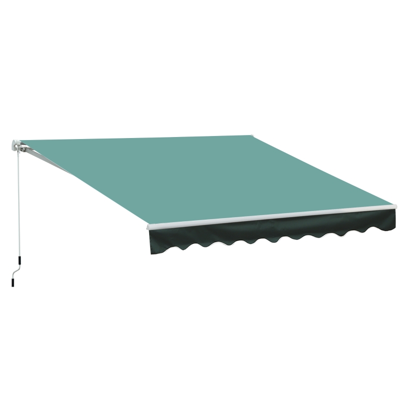 Best 3x2.5 m Sun Shade Canopy Garden Patio Manual Retractable Awning Canopy-Dark Green