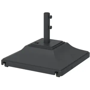 Best 60kg Water/Sand Fillable Parasol Base, with Wheels - Black