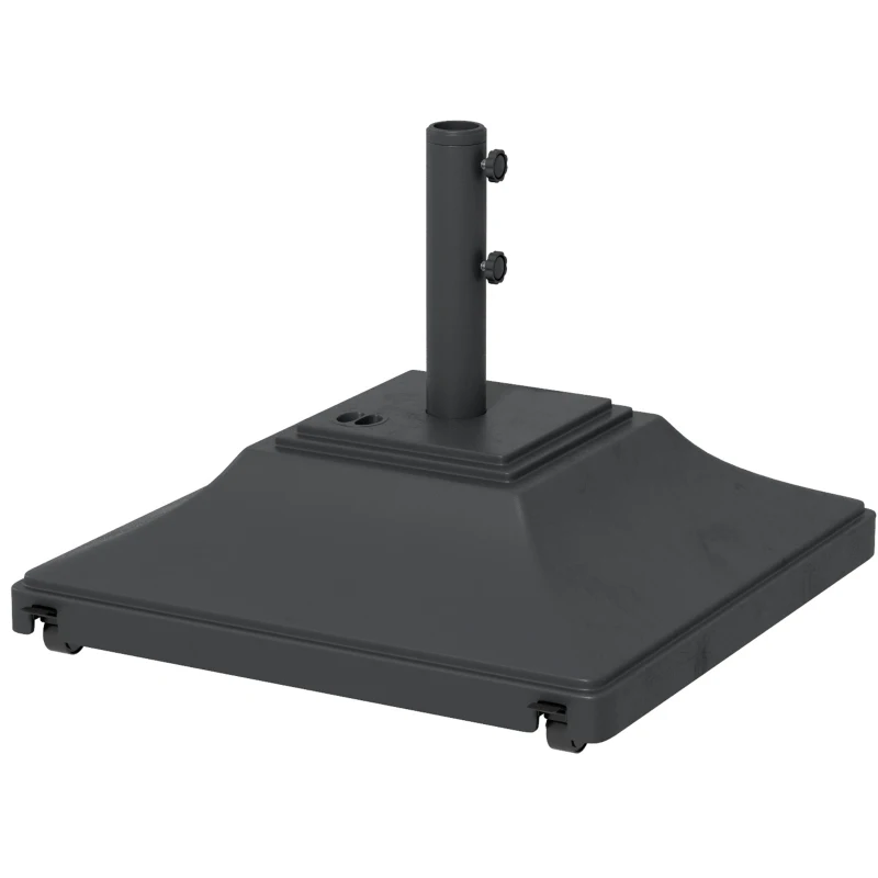 Best 60kg Water/Sand Fillable Parasol Base, with Wheels - Black