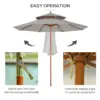 Best 2.7m Elegant Wooden Frame Parasol Umbrella - Grey - Image 6
