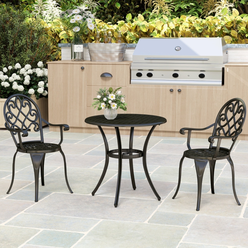 Best Three-Piece Elegant Aluminium Garden Set - Black - Image 9