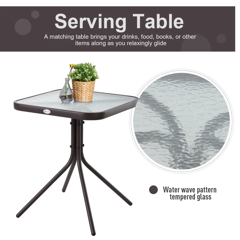 Best Glider Rocking Chair & Table Set 2 Single Seaters Rocker Garden Swing Chair Patio Furniture Bistro Set Grey - Image 7