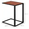 Best C-Shaped Side Table, Sofa End Table with Metal Frame, Accent Couch Table for Living room, Bedroom, Walnut and Black - Image 3