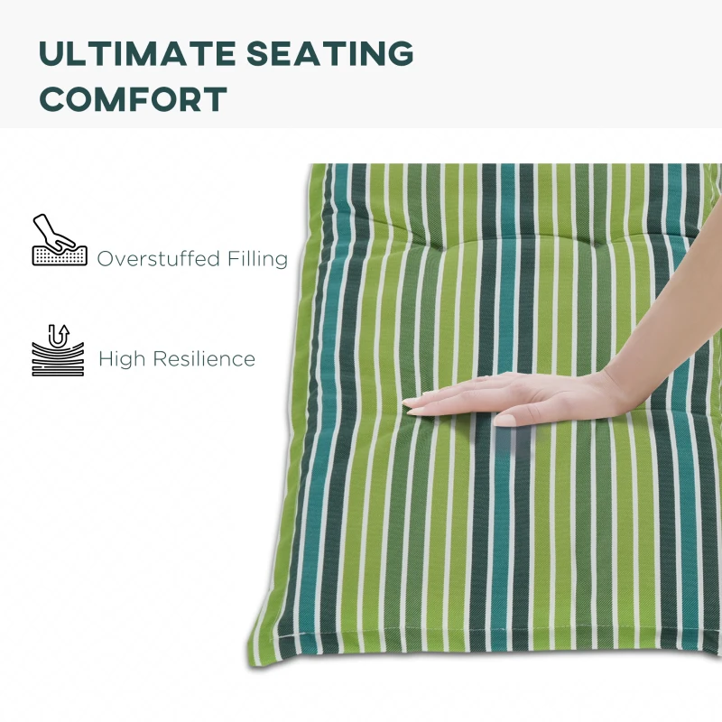 Best Polyester Set Of 2 Swing Chair Cushion Green Stripes - Image 5