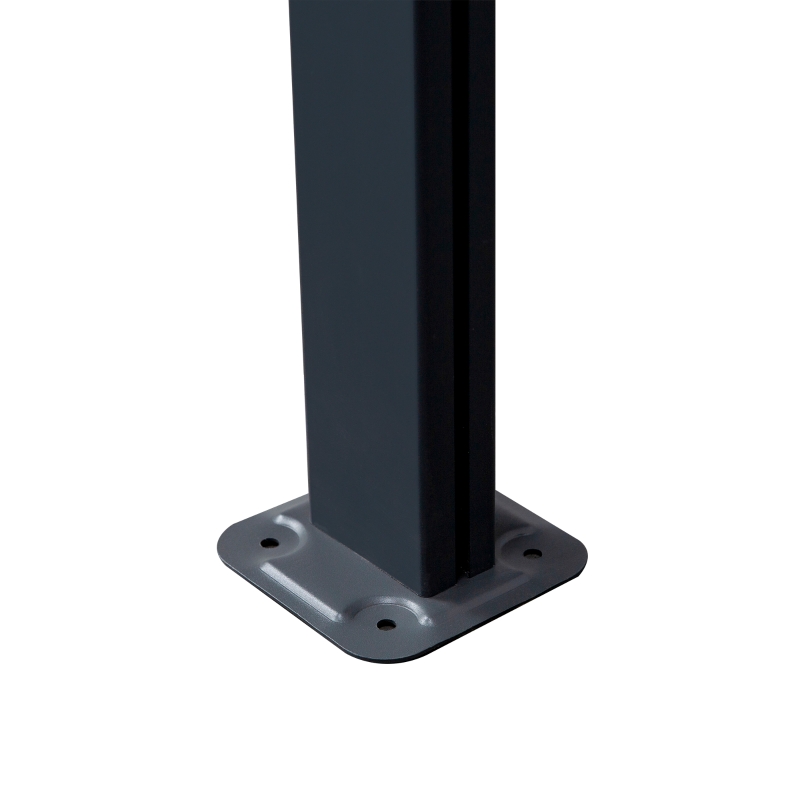 Best 4.35 x 3m Outdoor Patio Gazebo Pergola, Retractable Pergola Canopy Aluminum Post & PC Roof, Grey - Image 11