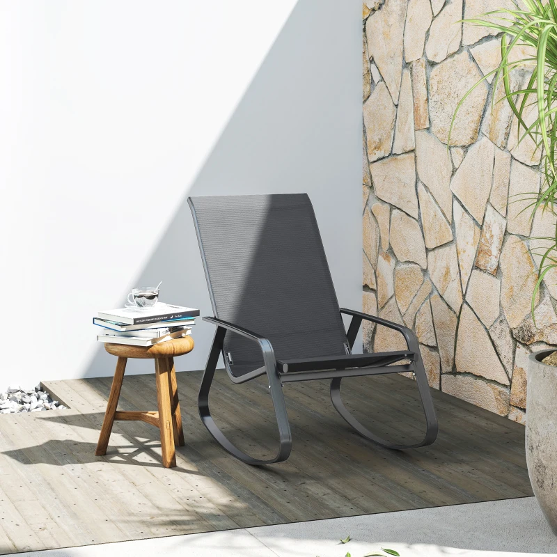 Best Rocking Garden Chair - Grey - Image 2