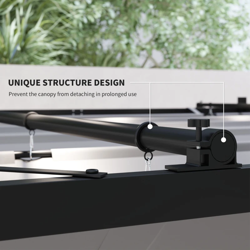 Best 3 x 3(m) Metal Pergola with Retractable Roof and Magnetic Fixture, Outdoor Gazebo Garden Pergola Kit Sun Shade Canopy, UPF30+, 80mm Metal Column, Grey - Image 6
