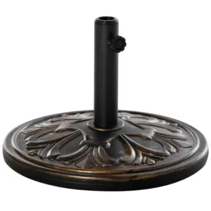Best 13kg Round Umbrella Base Outdoor Parasol Base Weight Stand Holder for Outdoor Garden Bronze Tone