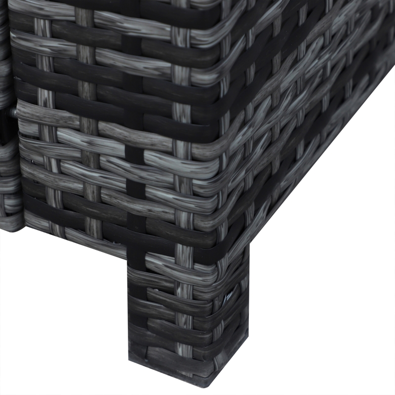 Best 3 Seater All Weather Outdoor Sofa, Garden Rattan Sofa with Cushions and Mental Frame, Grey - Image 10