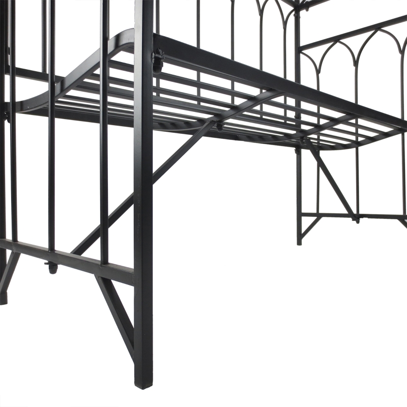 Best Garden Metal Frame Bench W/Arch for Various Climbing Plant, 115Lx50Wx203H cm-Black - Image 9