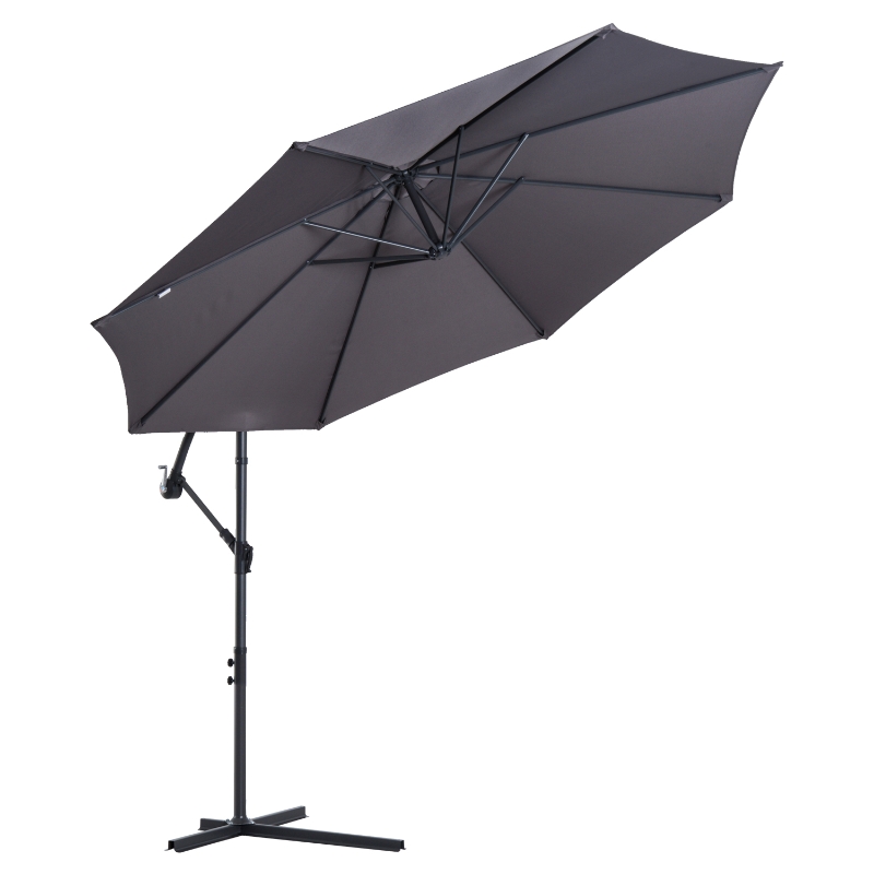 Best Cantilever Umbrella Parasol Hanging Banana Steel Dark Grey 3M Patio - Image 14