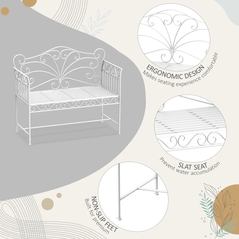 Best Heavy-Duty Garden Bench-White - Image 5