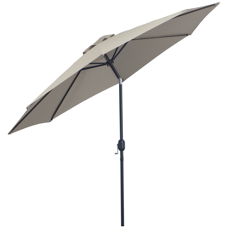 Best 3(m) Tilting Parasol Garden Umbrellas, Outdoor Sun Shade with 8 Ribs, Tilt and Crank Handle for Balcony, Bench, Garden, Light Grey - Image 13