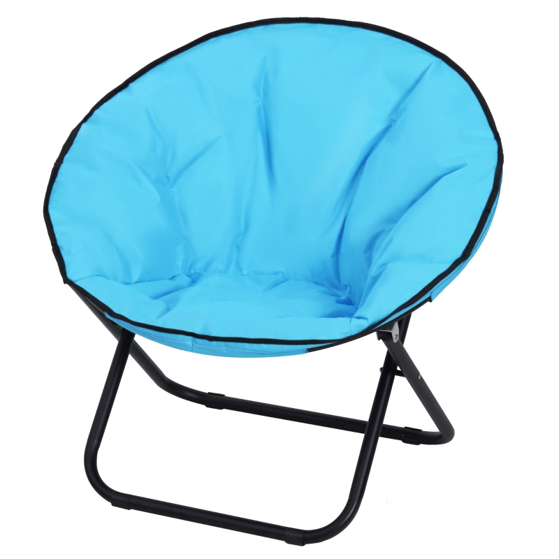Best Garden Folding Portable Padded Saucer Moon Chair Padded Round Outdoor Camping Travel Fishing Seat Blue - Image 11