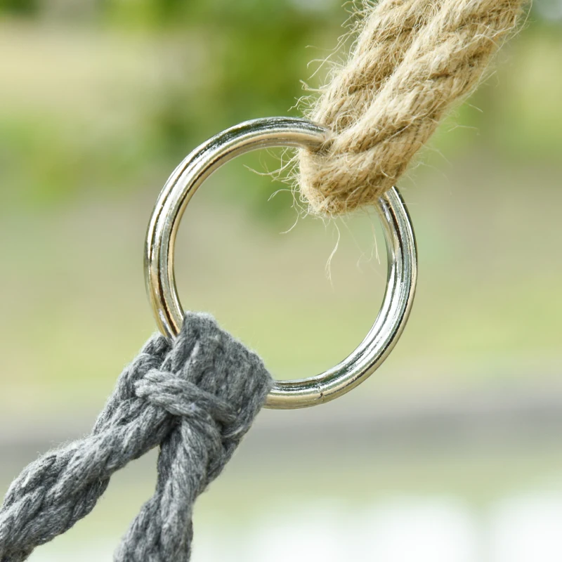 Best Two-Seater Boho Macrame Hammock Swing - Grey - Image 8