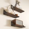 Best Set of 3 Wall Shelves, Vintage Wall Mounted Floating Shelves for Living Room, Entryway, Bedroom, Rustic Brown - Image 9