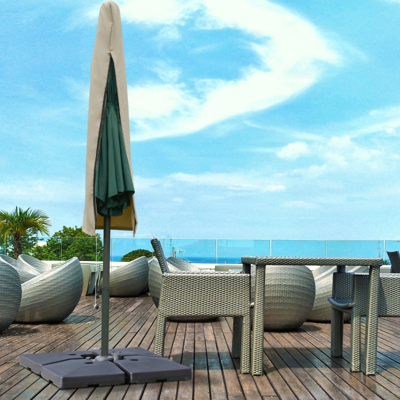 Best Outdoor Cantilever Umbrella Cover with Rod, Zipper, Khaki - Image 10