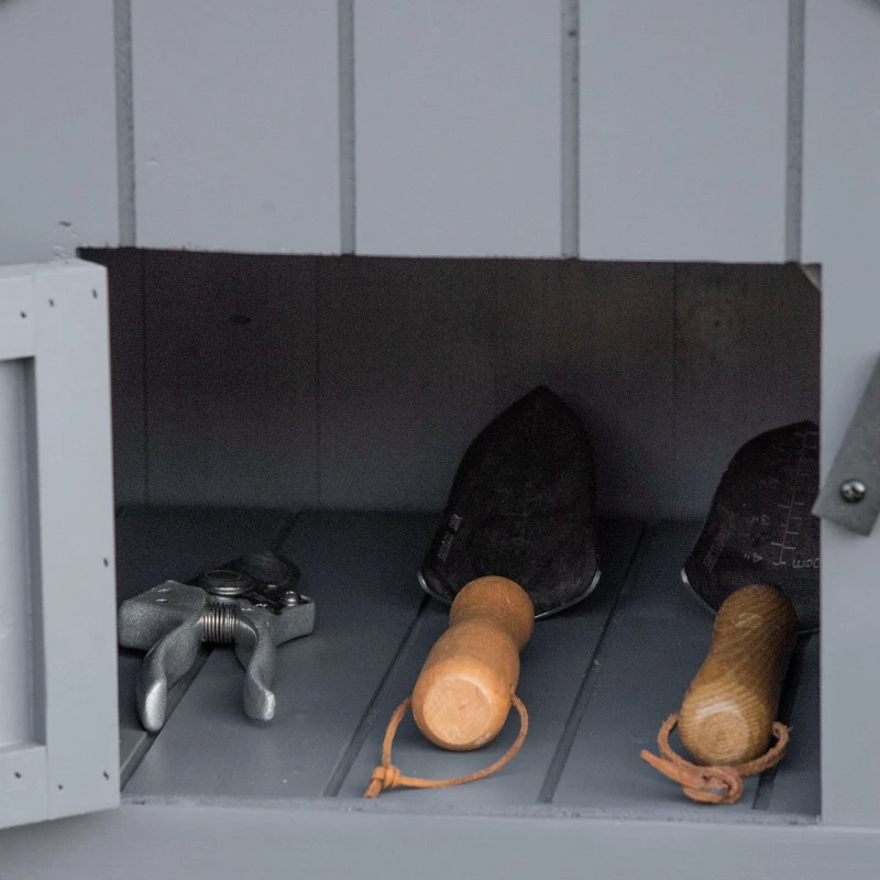 Best Garden Outdoor Storage Shed Outdoor Tool Shed with 3 Shelves and Tilt Roof, 129x51.5x180cm, Grey - Image 8