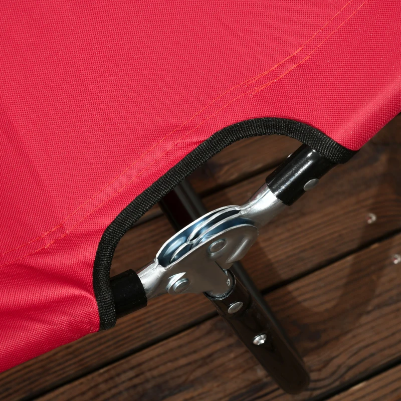 Best Folding Sun Loungers Set of 2, Outdoor Day Bed with 5-Position Adjustable Backrest, Portable Recliner Garden Chairs with Breathable Mesh for Beach, Patio, Wine Red - Image 7