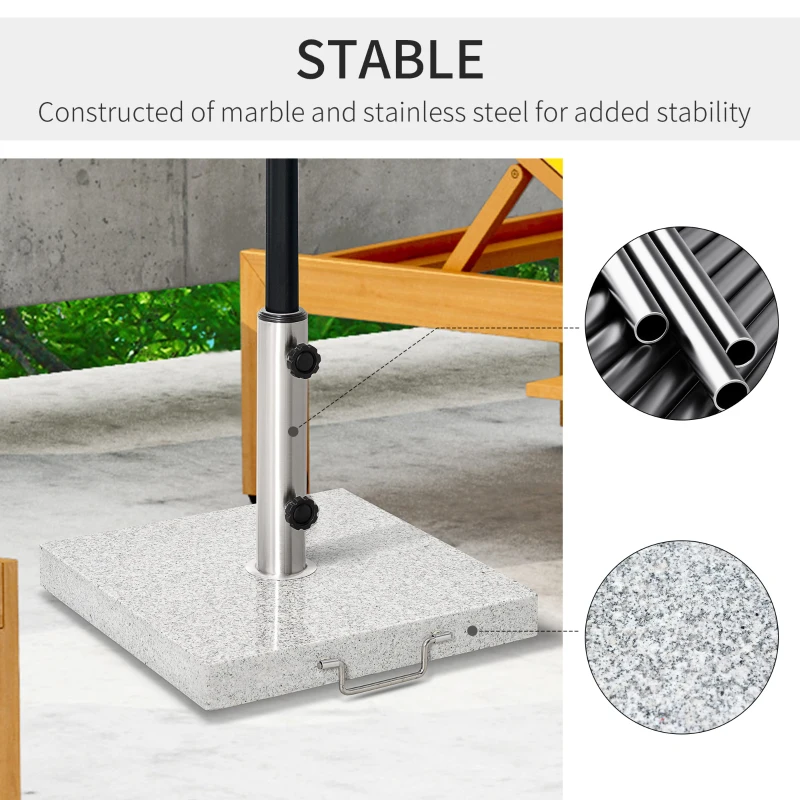 Best 25kg Garden Umbrella Base Durable Parasol Holder Patio Furniture Outdoor Sunshade Marble Stand - Image 4
