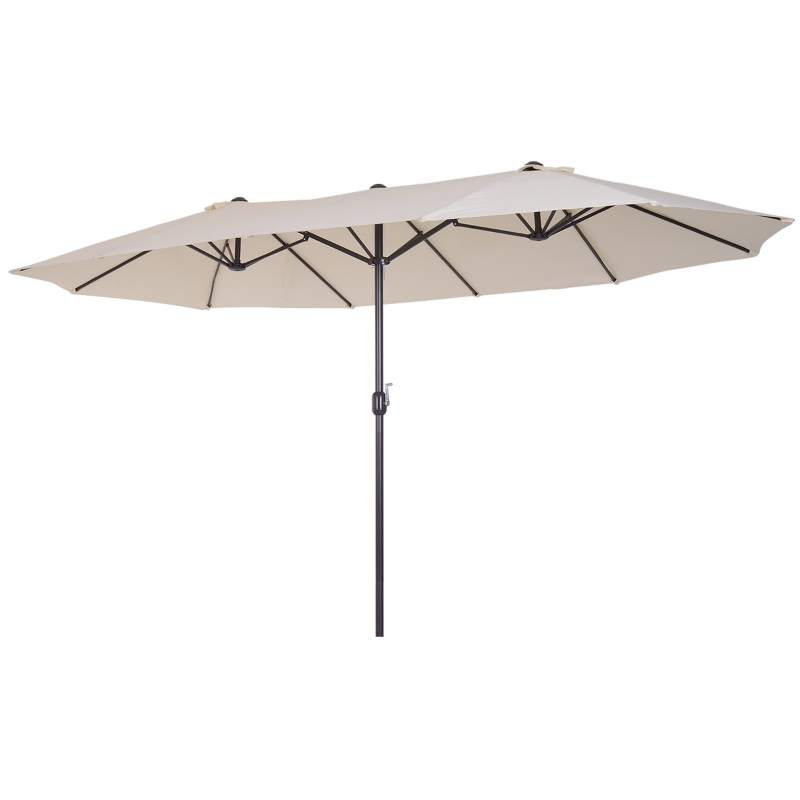 Best 4.6m Double-Sided Patio Parasol Sun Umbrella-Beige - Image 11