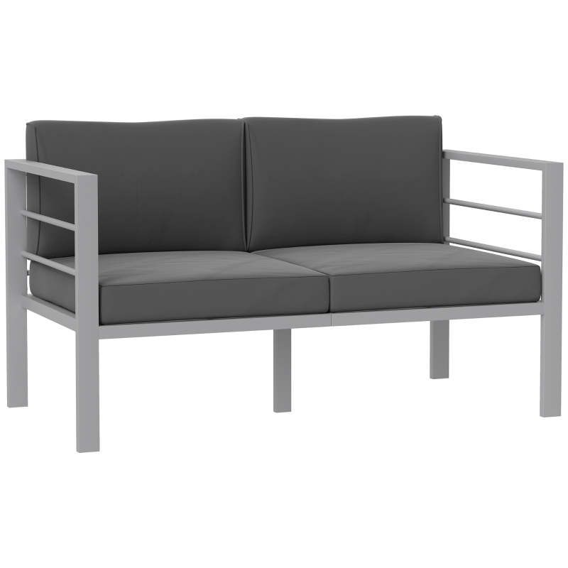 Best Two-Seater Aluminium Garden Sofa - Grey - Image 10