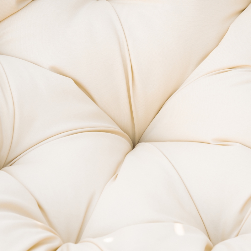 Best 360° Swivel Rattan Moon Bowl Chair Round Lounge Garden Wicker Basket Seat with Padded Cushion Oversized for Outdoor Indoor, Beige - Image 9