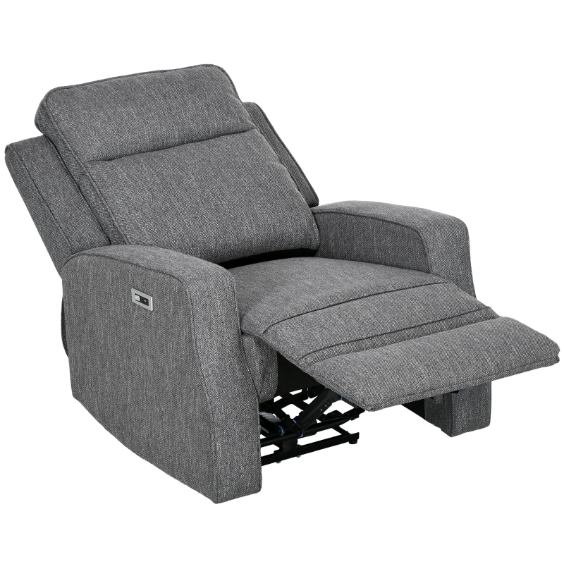 Best 150° Electric Reclining Chair, with USB port and Footrest - Charcoal Grey - Image 11