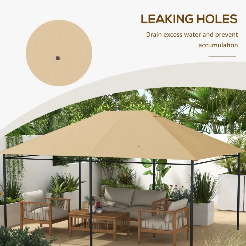 Best 3 x 4m Gazebo Canopy Replacement Cover, Gazebo Roof Replacement (TOP COVER ONLY), Khaki - Image 7