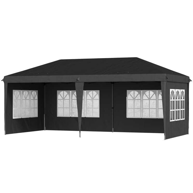 Best 3 x 6m Pop-Up Gazebo, with Removable Walls - Black - Image 11