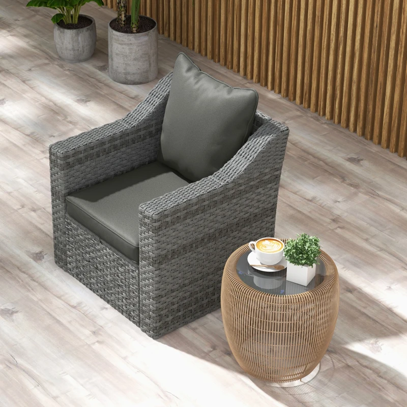 Best Seat and Back Padded Cushion Set - Charcoal Grey - Image 8