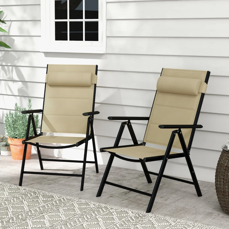 Best Set of Two Padded Garden Chairs - Khaki - Image 2
