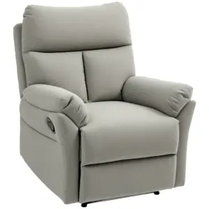 Best 140° Manual Reclining Armchair, with Footrest - Grey