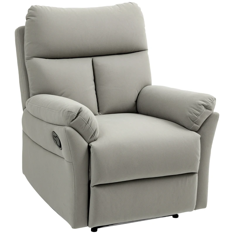 Best 140° Manual Reclining Armchair, with Footrest - Grey