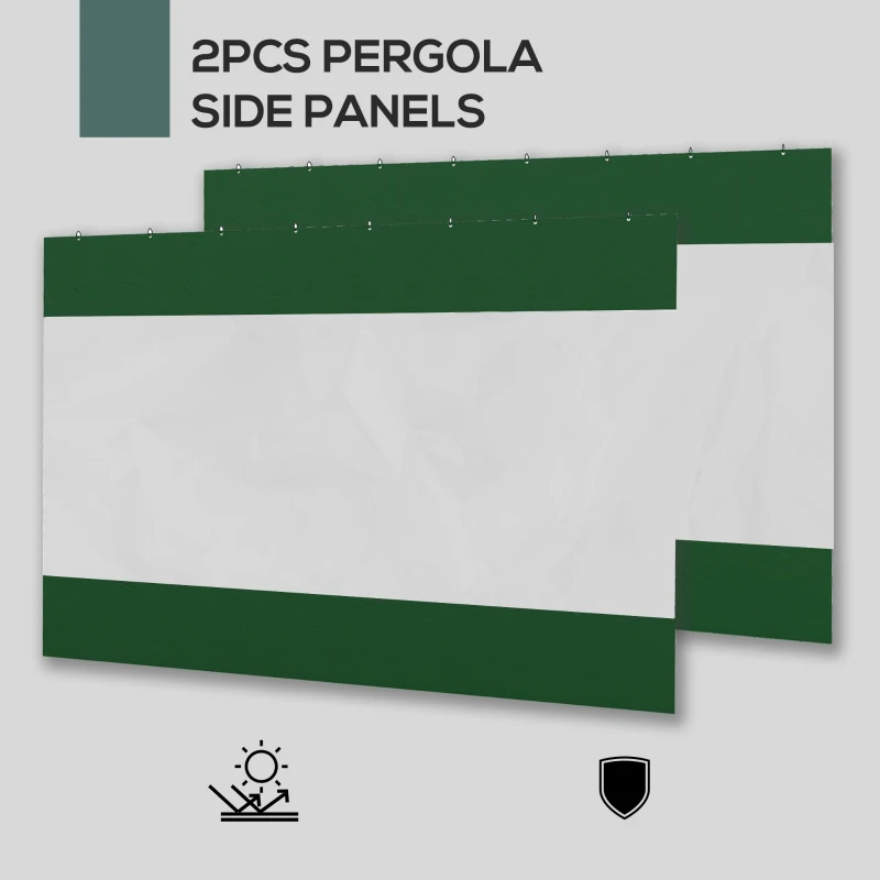Best Set of Two 3 x 2m Replacement Pergola Panels - Green - Image 4